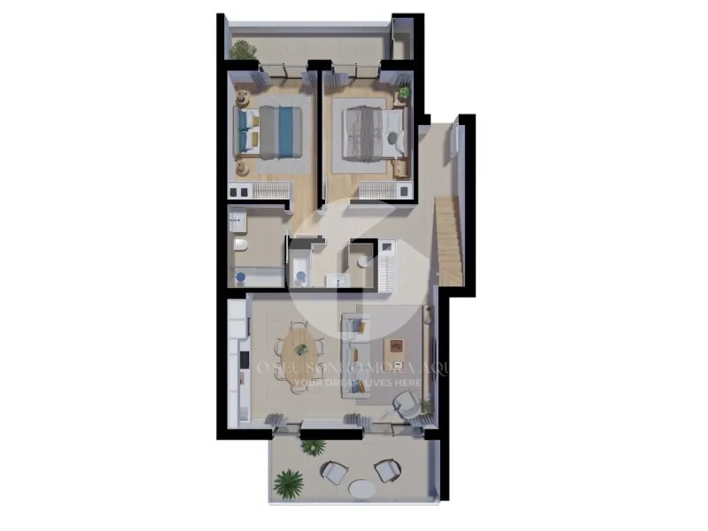 Plaan - 2-Bedroom Flat with Pool in Tavira