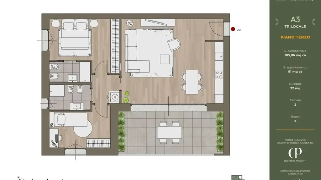 Plan - Appartement 3 pièces à IT