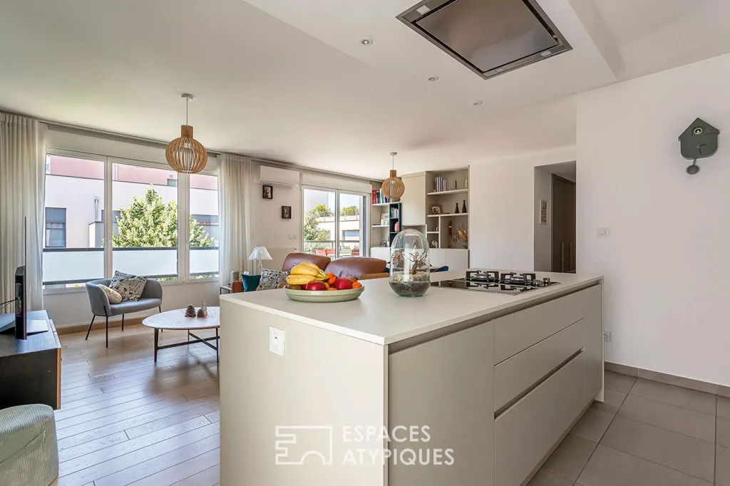 Köök - Contemporary Flat with Terrace in Montchat