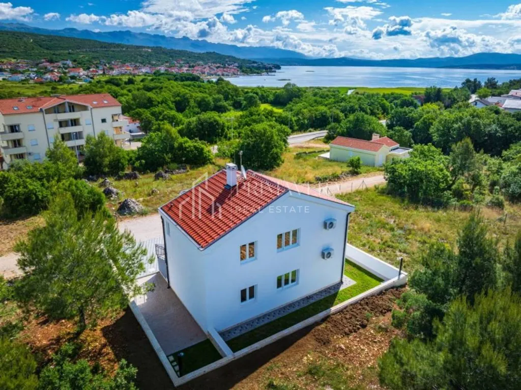 Aerial - Newly Built House with Sea View in Posedarje