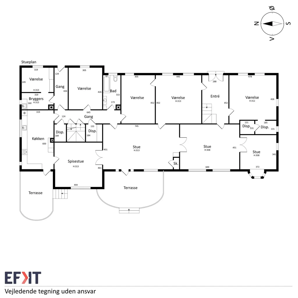 Plaan - Renovated Rectory with Forest View in Hvedstrup