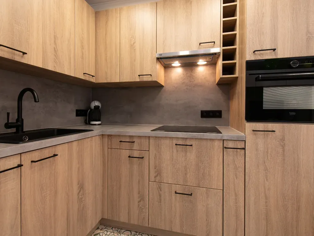 Kitchen - Renovated Sea View Apartment in Middelkerke