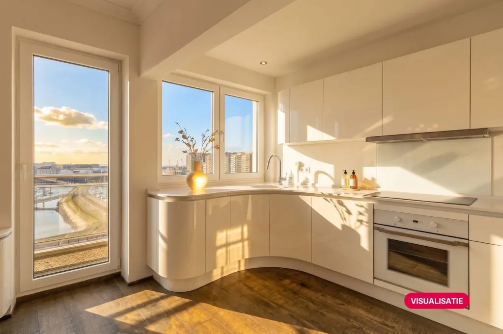 Kitchen - Apartment with Panoramic Views in Blankenberge