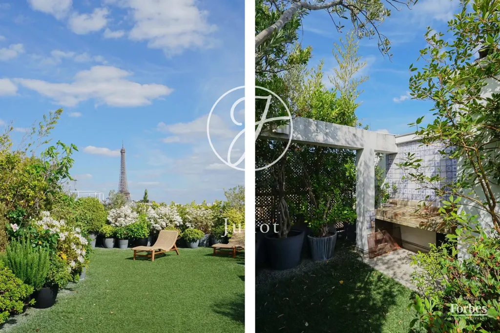 Garden - Penthouse with Eiffel Tower View in Paris 75116