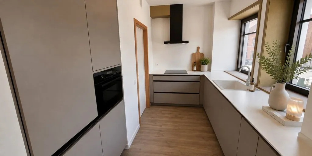 Cuisine - Appartement énergétique avec terrasse à Kortrijk