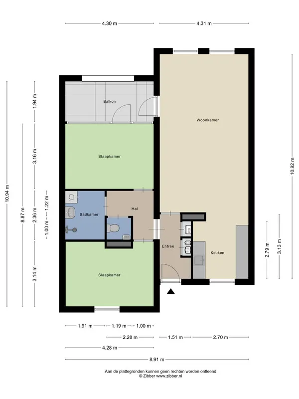 Plaan - Appartement with Balcony in De Bothoven, Enschede