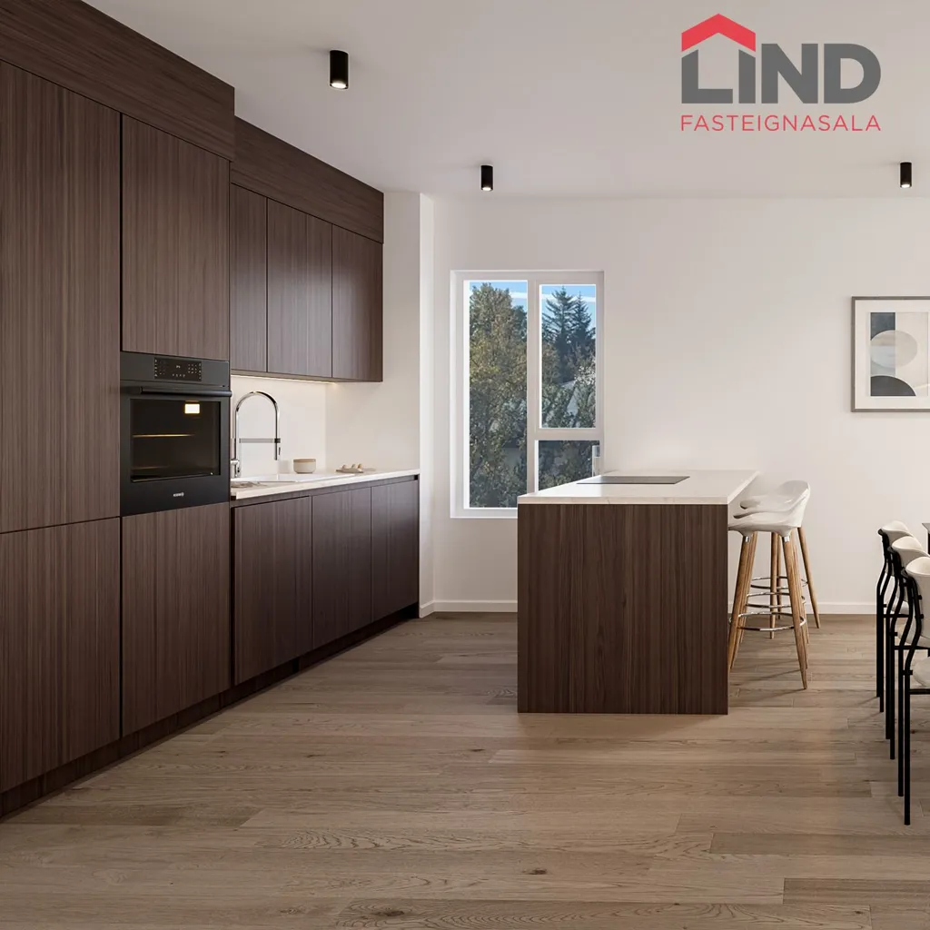 Cuisine - Modern Apartment with Balcony in Garðabær