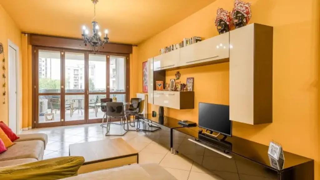 Living Room - Duplex with Panoramic Terrace in San Donato Milanese