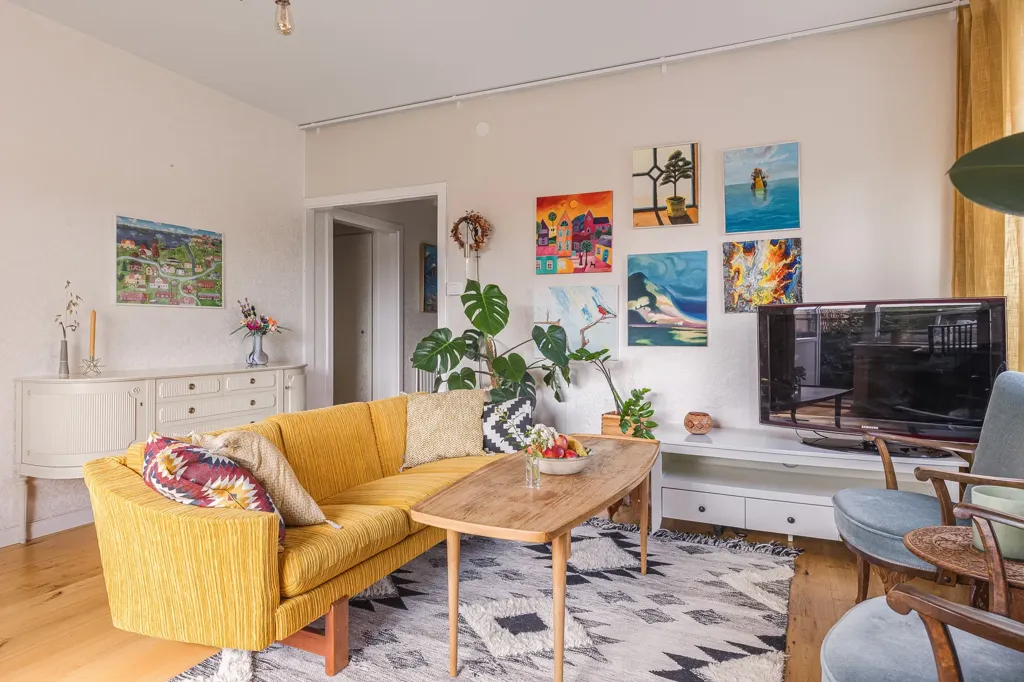 Séjour - Modern Flat with Balcony in Östergötland