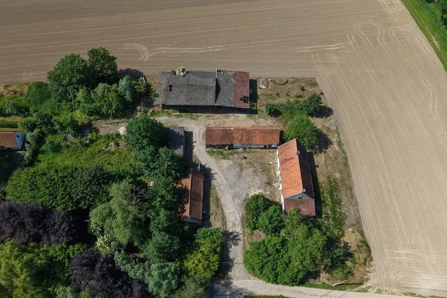 Aerial - Farmhouse with Garden in Kruisem
