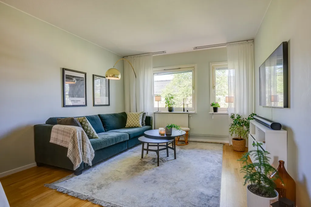 Séjour - Apartment with Garden and River View in Västerbotten