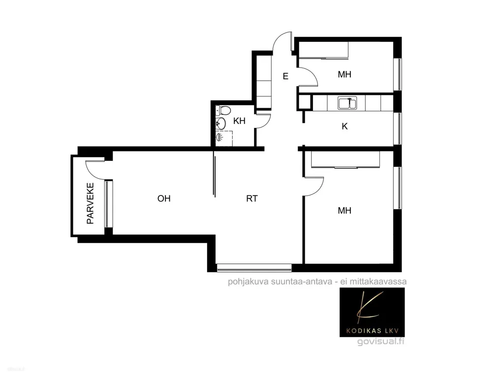 Plan - Modernised Apartment with River View in Heinola