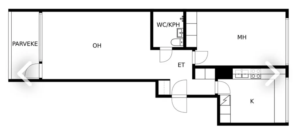 Plan - Spacious Flat with Balcony in Oulu