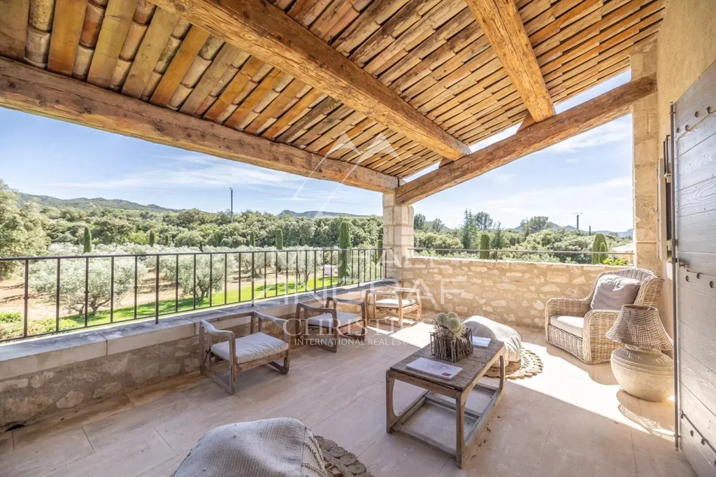 Terrace - Mas with Heated Pool in Alpilles Olive Park