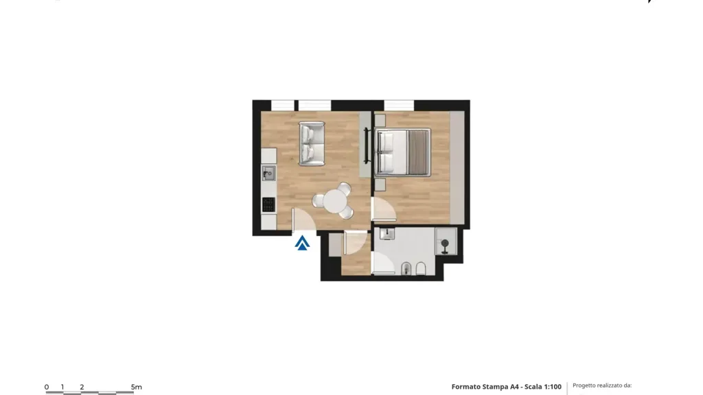 Floor Plan - Modern Apartment with Garden View in Bologna
