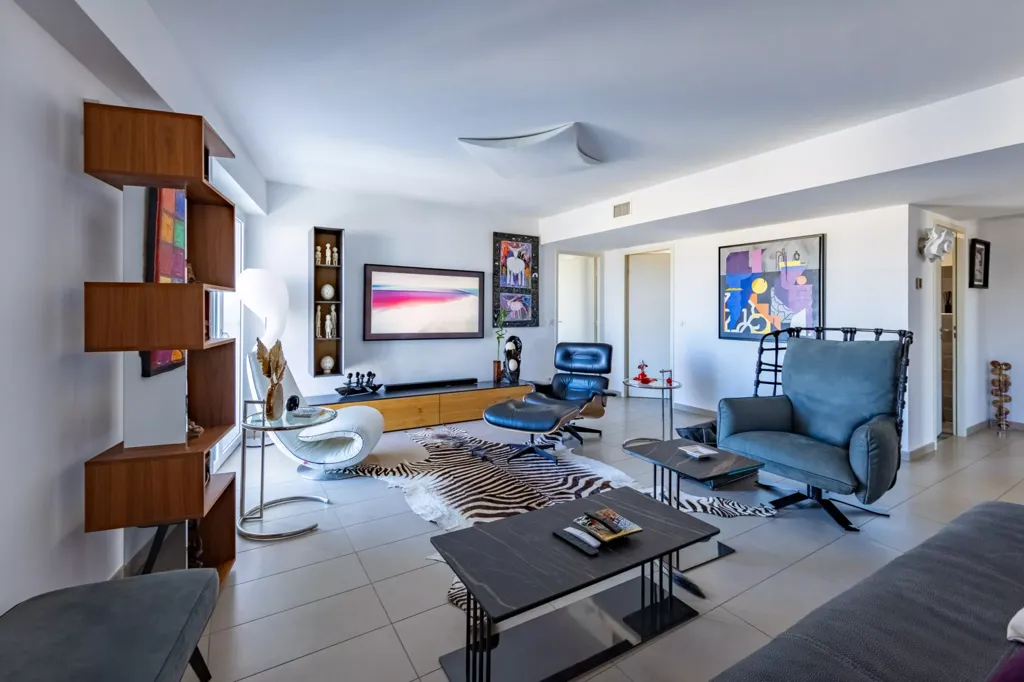 Séjour - Appartement Luxe avec Vue Panoramique à Montpellier