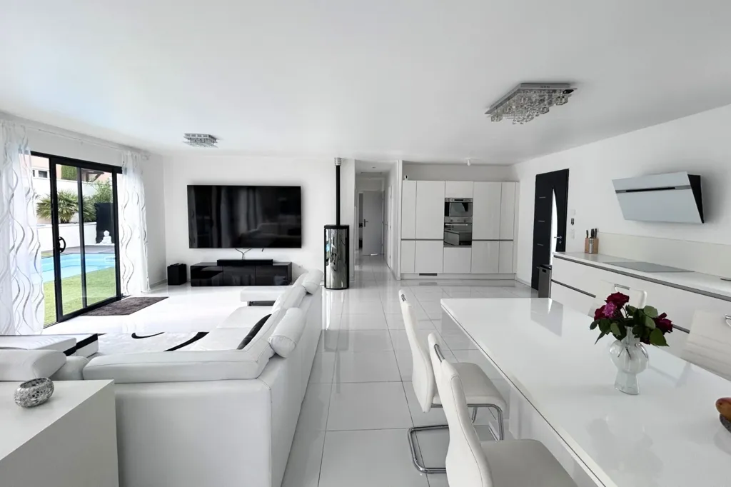 Soggiorno - Contemporary House with Pool in Gleize