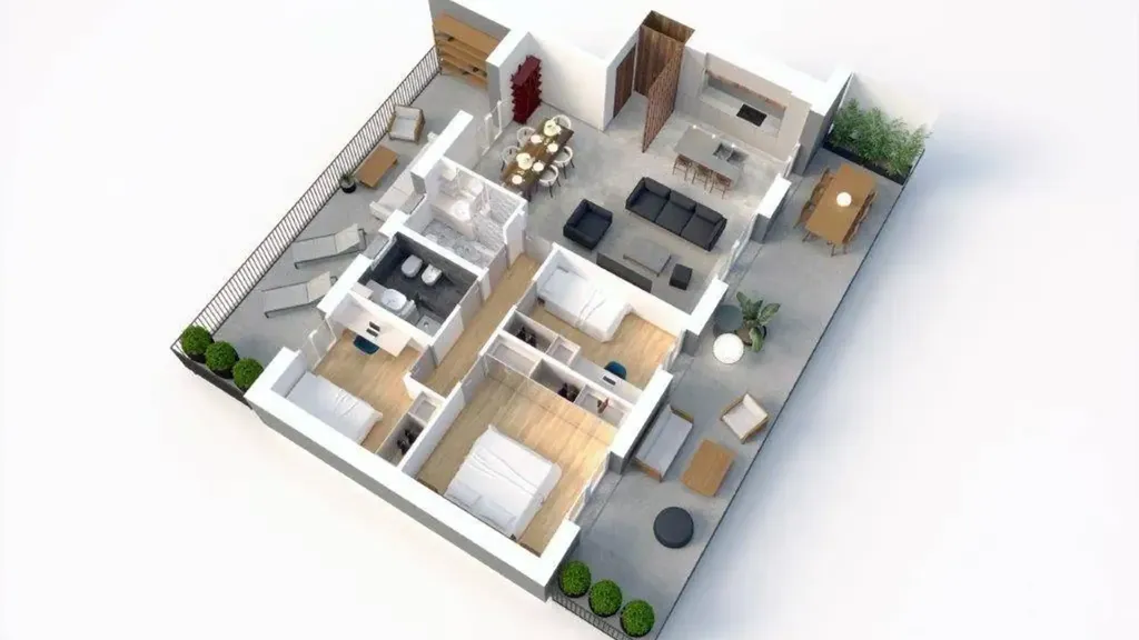 Plan - Energy-Efficient Duplex with Terrace in Cantù