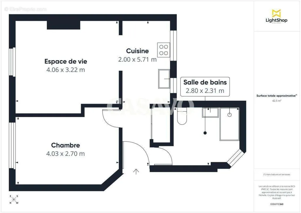 Planimetria - Refurbished 2-Bedroom Flat in Alésia, Paris