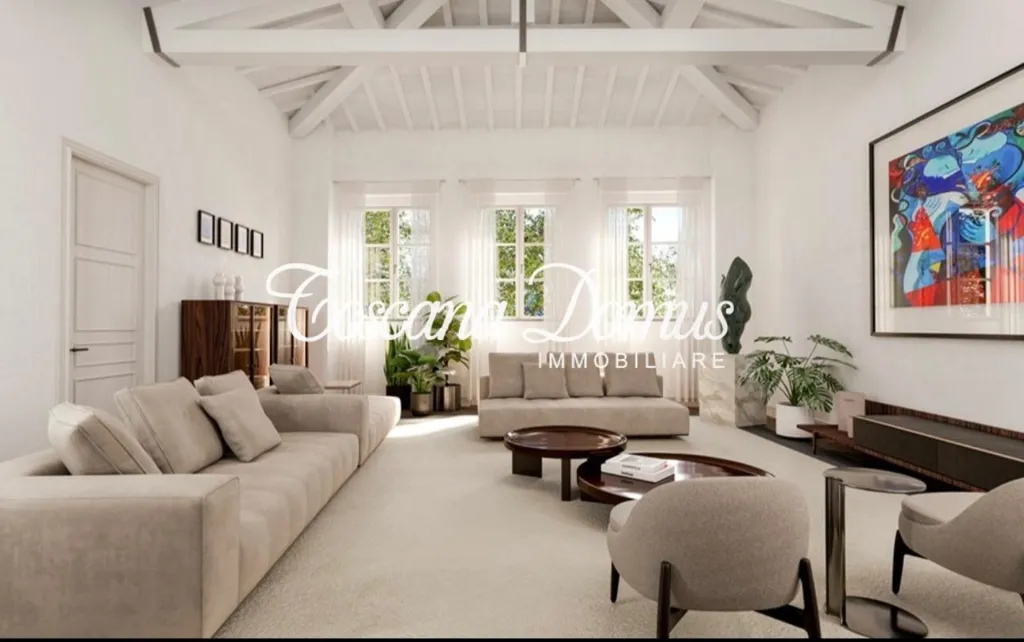Living Room - Luxury Apartment with Private Garden in Florence
