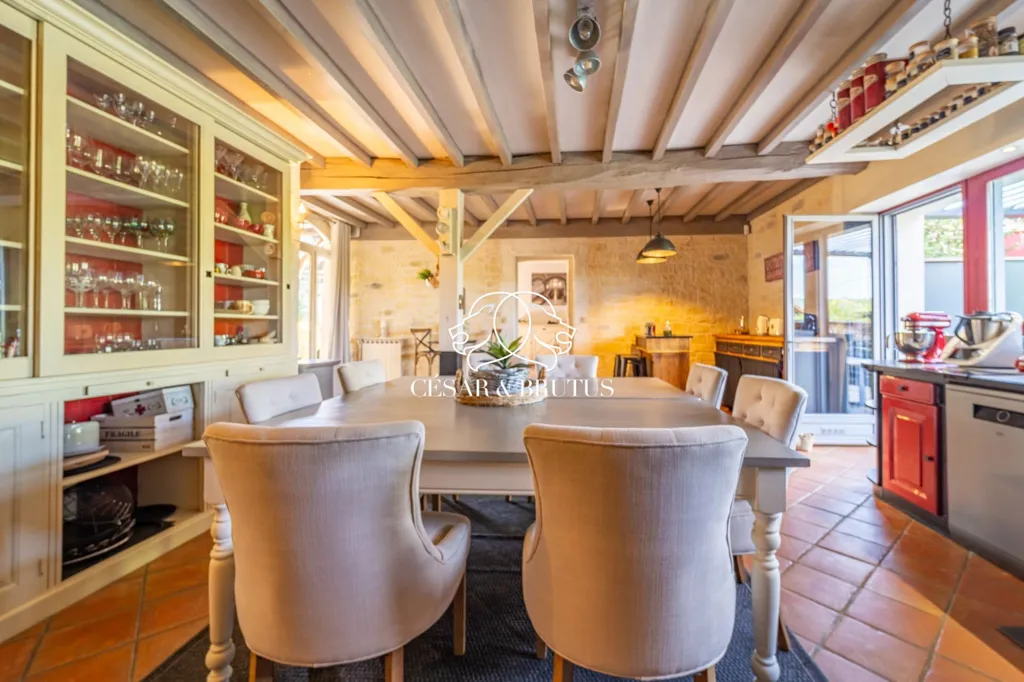Dining Room - Rearranged House with Pool in Saint-Chef