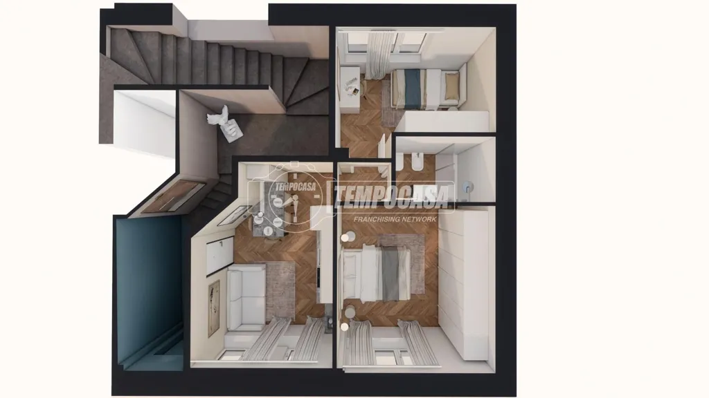 Plan - Rustic-Style Apartment with Poet's Theme in Turin