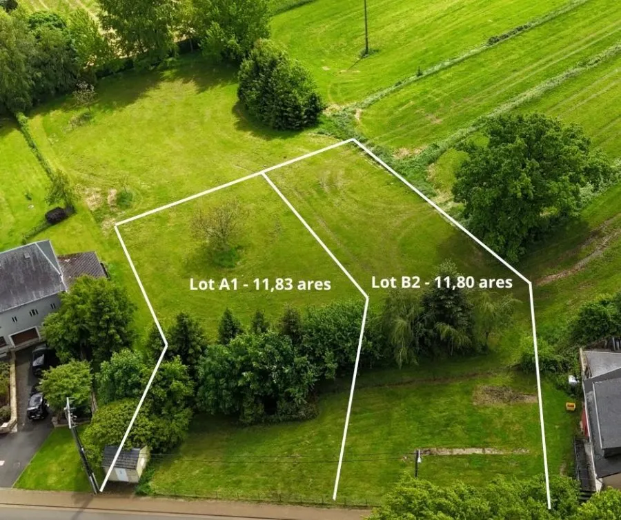 Vue aérienne - Terrains à Vendre avec Vue Campagnarde à Sélange