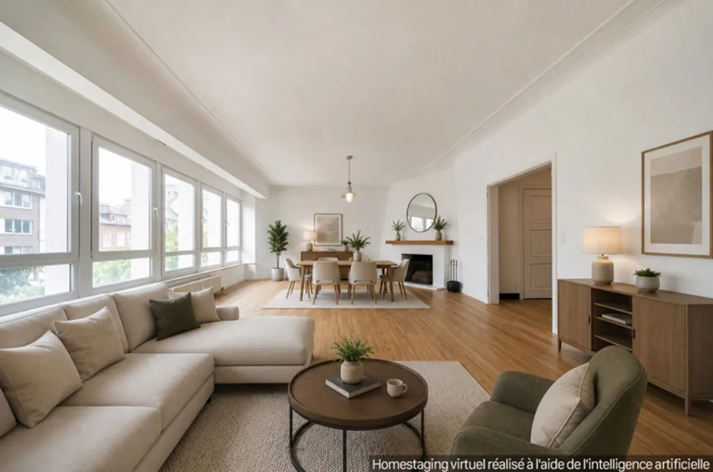 Séjour - Appartement 2 Chambres avec Bureau près du Bois de la Cambre