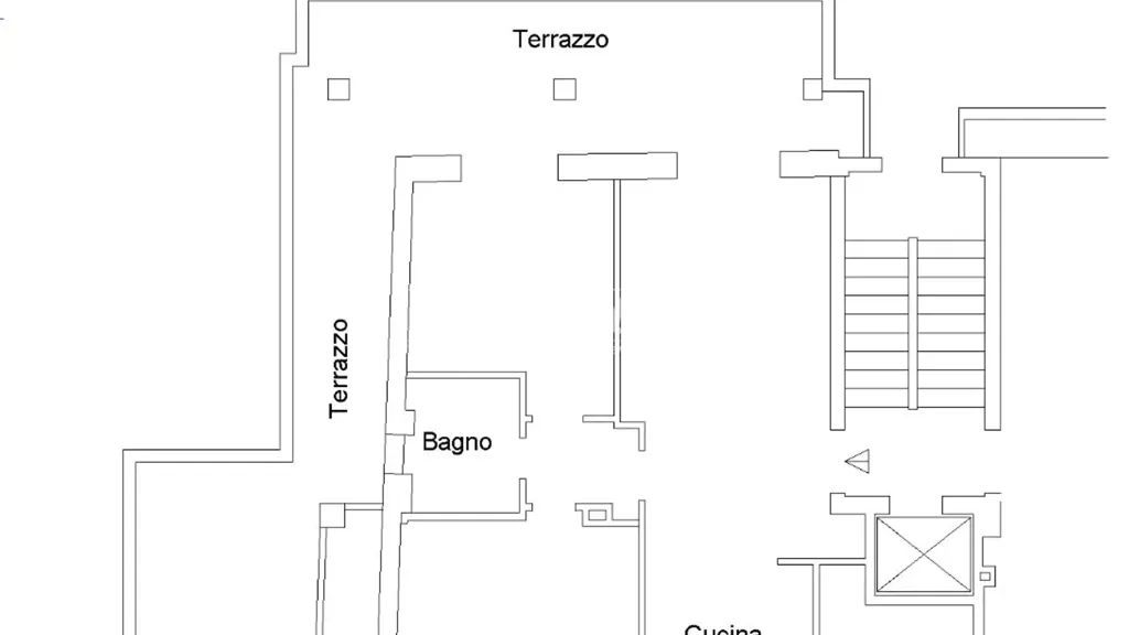 Plaan - Rustic Penthouse with Terrace in Rome