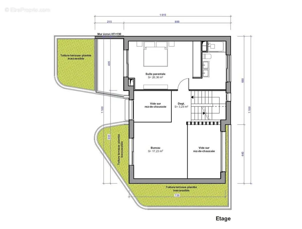 Plan - Terrain avec Permis Purgé pour Maison Contemporaine