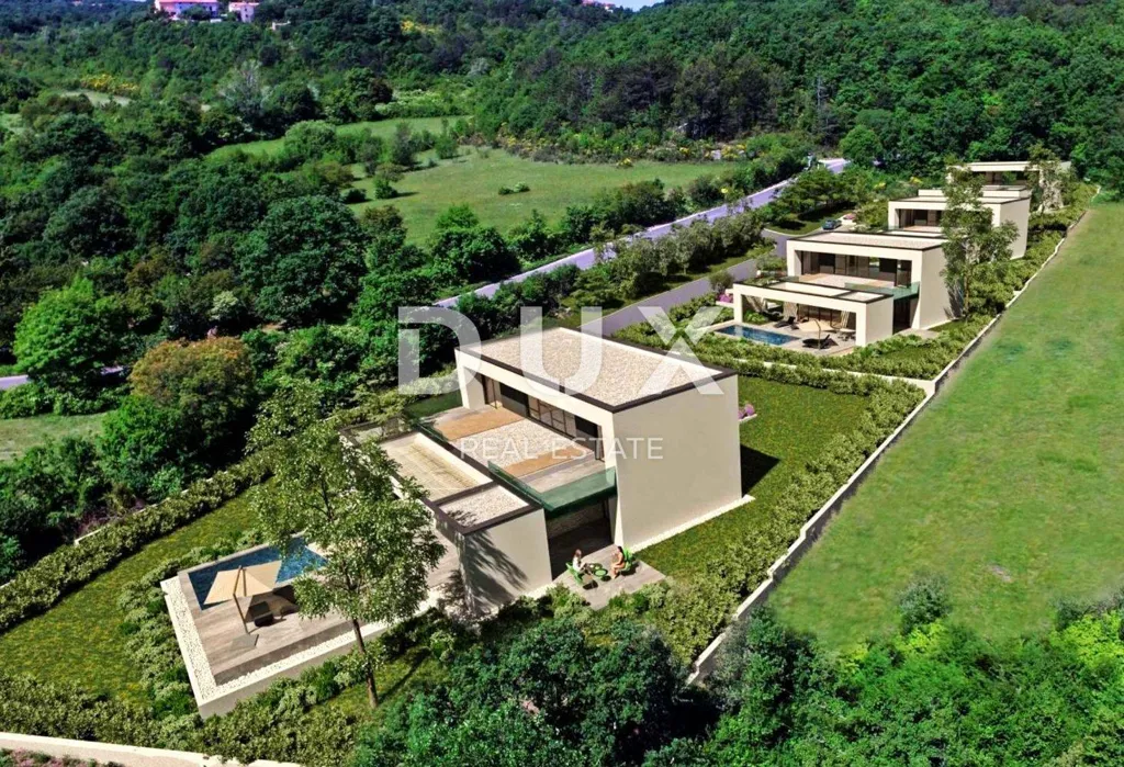 Vue aérienne - Modern House with Pool in Labin