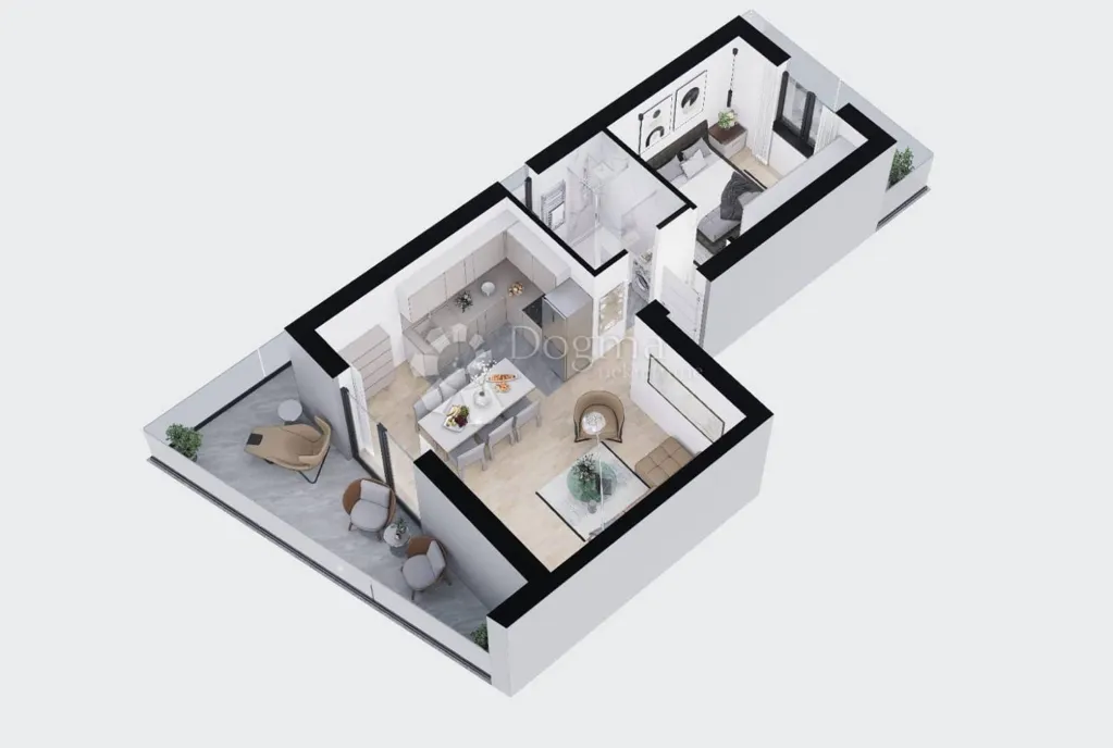 Plan - Modern Flat with Terrace in Kaštela