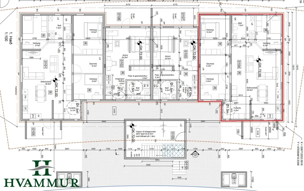 4-toaline korter asukohas Akureyri