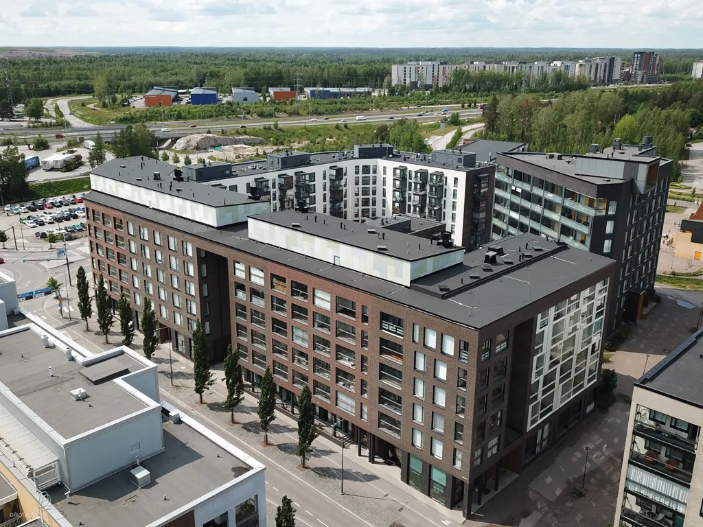 Õhuvaade - Modern Studio with Balcony in Kivistö