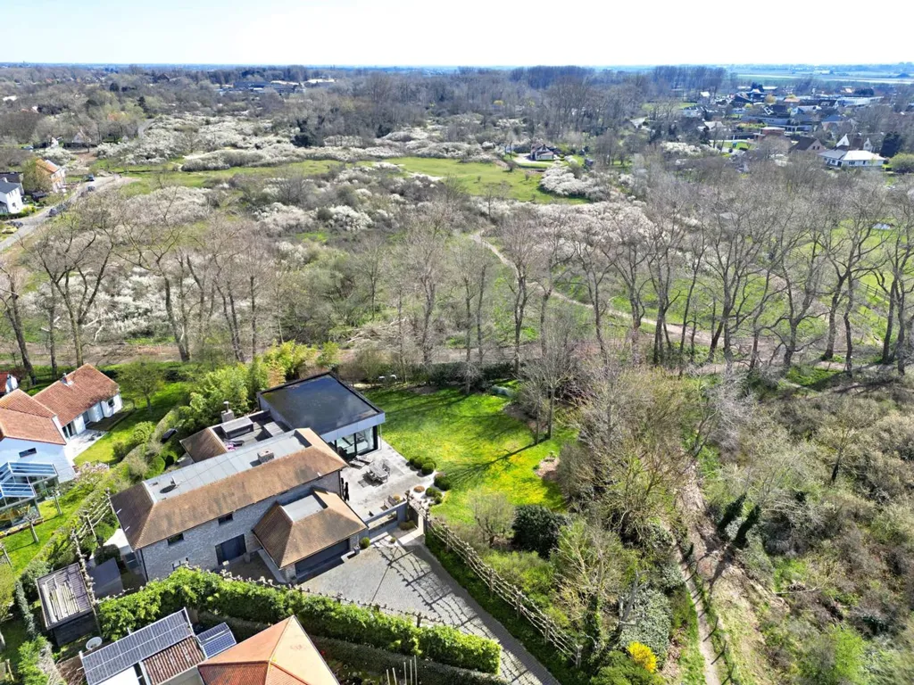 Vue aérienne - Villa luxueuse à Sint-Idesbald près de la réserve naturelle