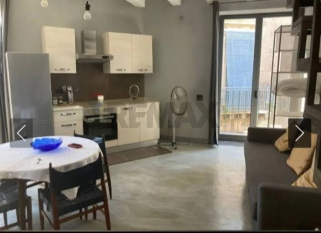 Cuisine - Historic Bilocale with Balcony in Acireale