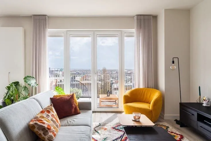 Living Room - Apartment with Canal View in Antwerp