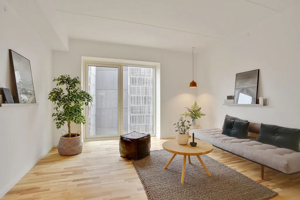 Séjour - Apartment with French Balcony in Aalborg