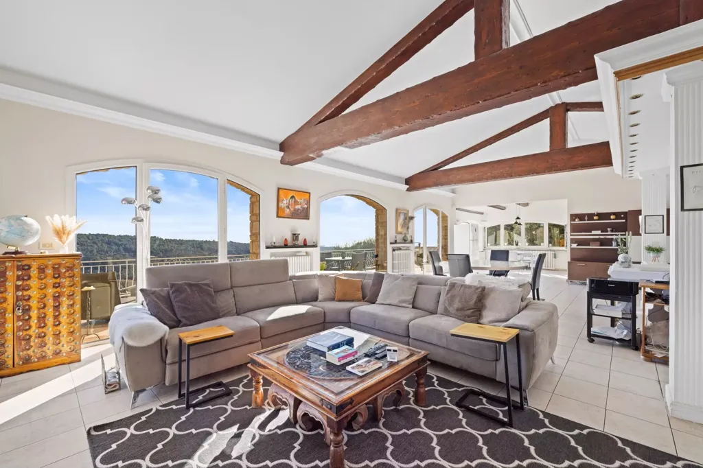 Séjour - Villa avec Vue Panoramique sur la Méditerranée à Vence