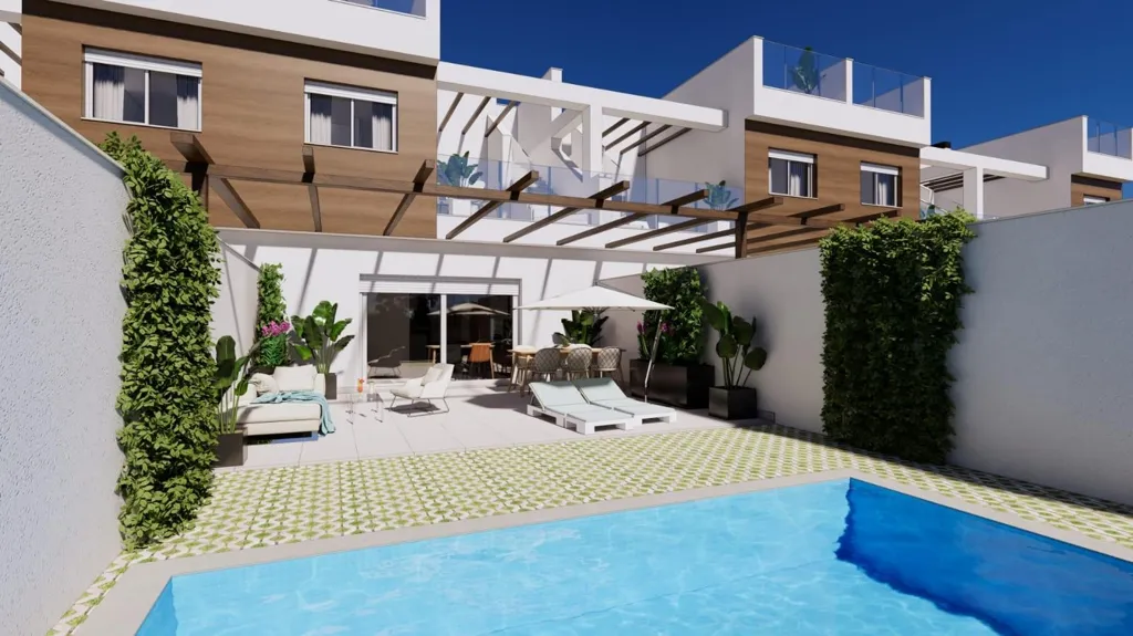 Piscine - Semi-Detached Villa with Pool in Los Alcázares