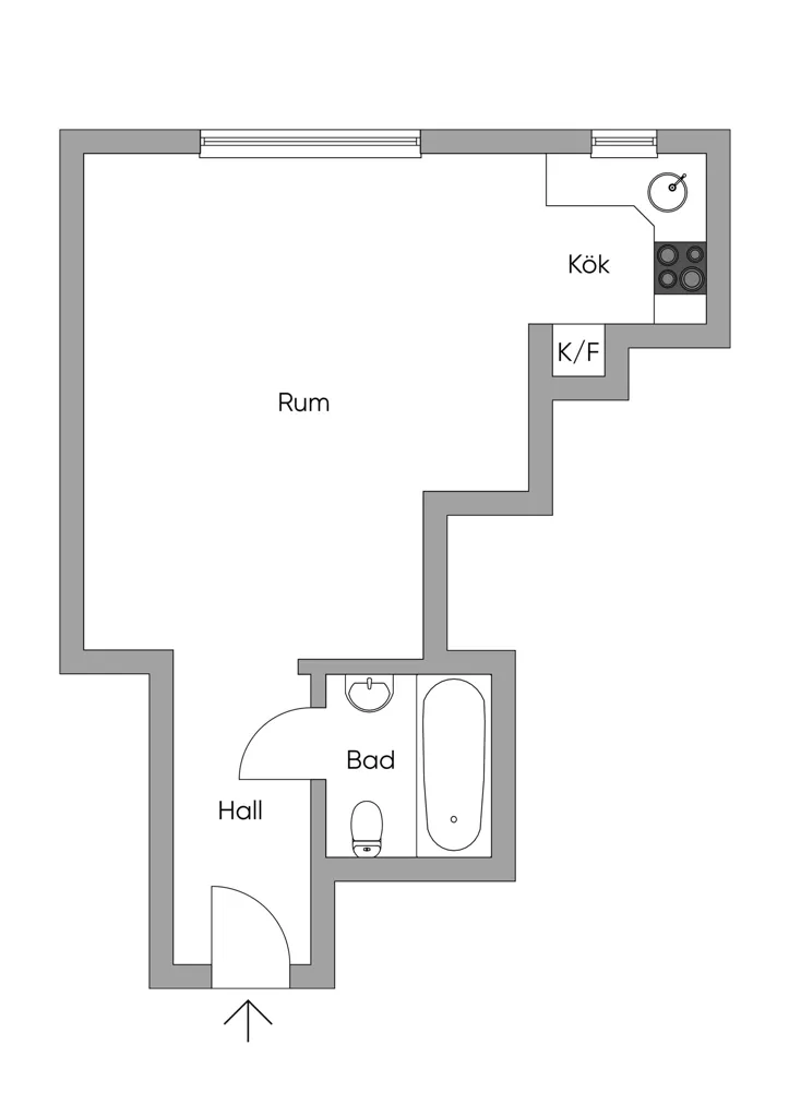 Planimetria - Funkis Flat in Ribersborg, Malmö