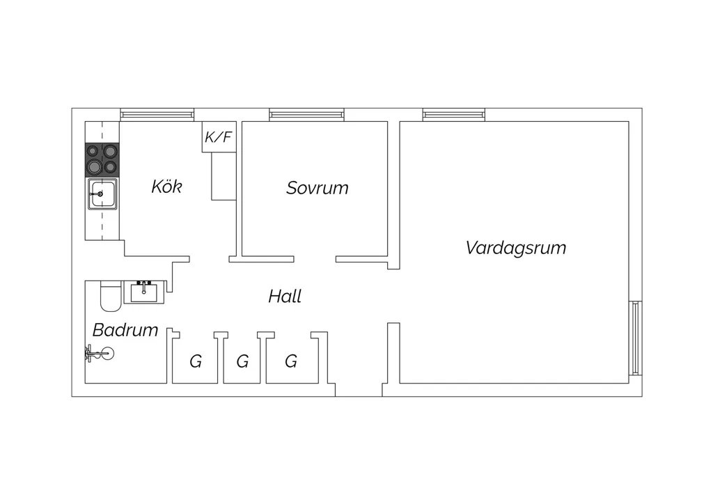 Planimetria - Penthouse Flat with Two-Aspect Windows in Malmö