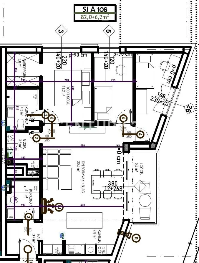 Plan - New Flat with Balcony in Čakovec