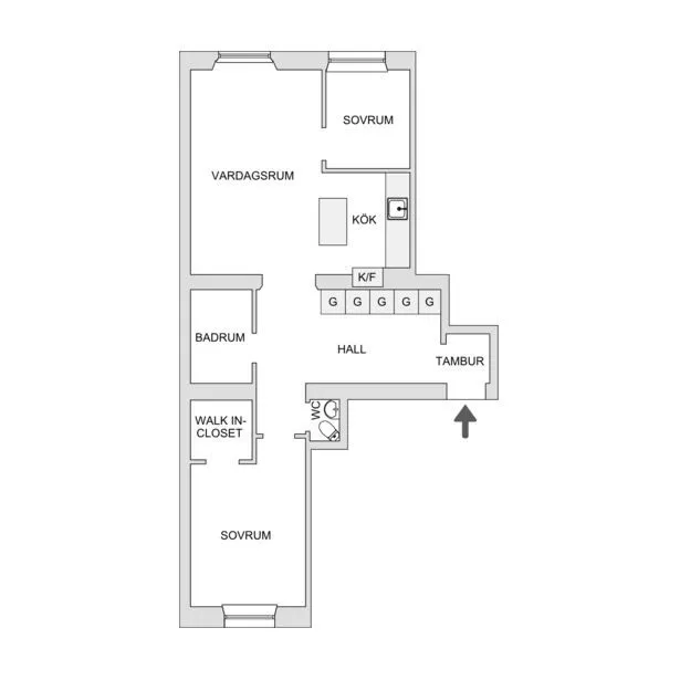 Plaan - Charming 2.5-Bedroom Flat with Balcony in Södermalm