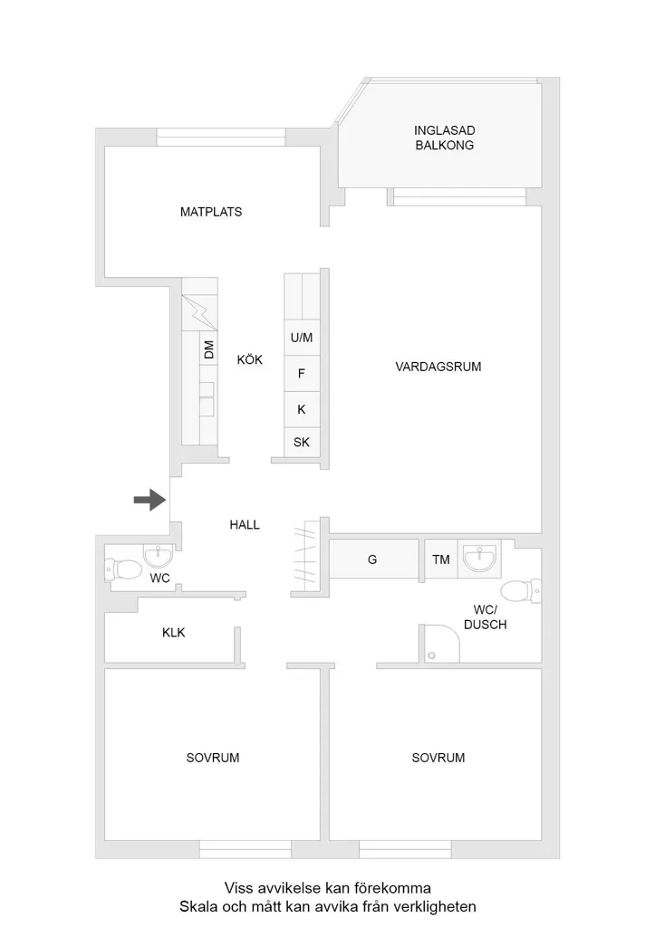 Plan - Bright Apartment with South-Facing Balcony in Bergviken