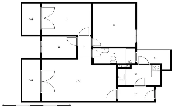 Plan - Family-Size Flat with Central Location in Tarragona