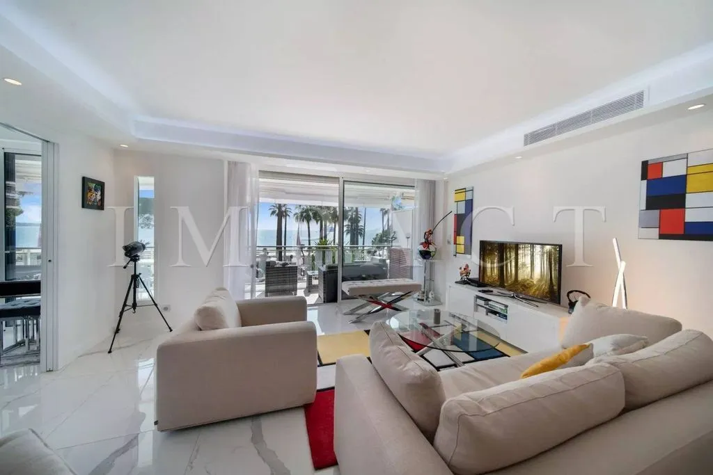 Séjour - Appartement Luxe avec Vue Mer à Cannes