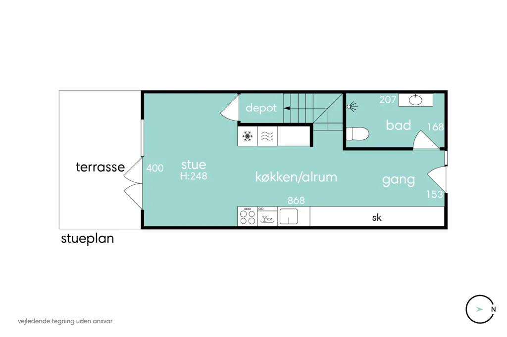Planimetria - Modern Rowhouse with Garden in Ørestad