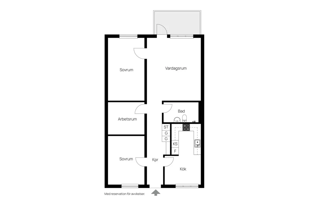 Floor Plan - Apartment with Balcony in Stockholm
