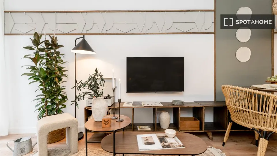 Soggiorno - 1-Bedroom Apartment with Balcony in Lista, Madrid